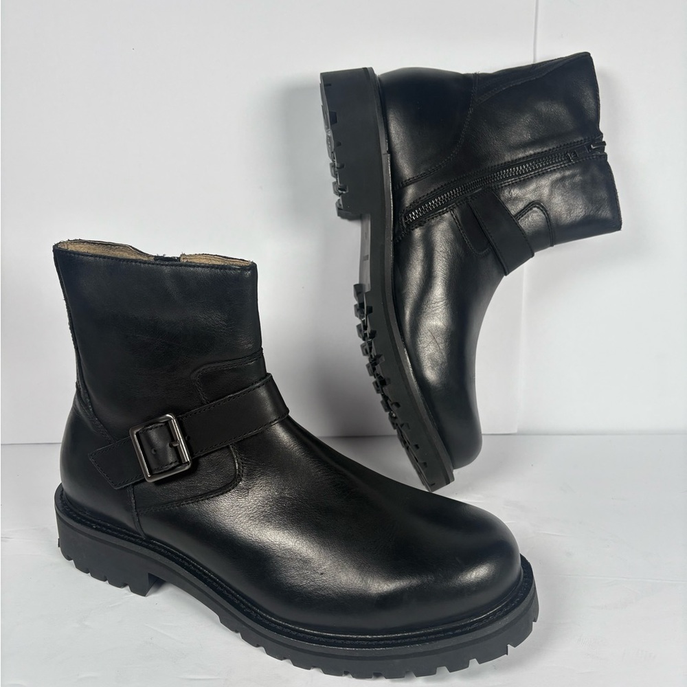 Banana Republic Men’s Sz 10.5M Black Leather Mid Moto Boots